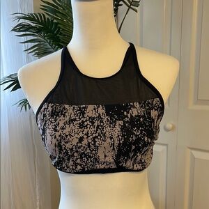 Nike, size large, Black and purple Women's bathing suit top